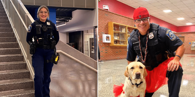 We are proud to have two fantastic role models in OFC Scott Bousquet (Fitch HS) and OFC Jenna McKechnie (Groton MS) serving our students and staff everyday.